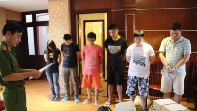 Một số đối tượng người Đài Loan bị bắt do lừa đảo qua điện thoại