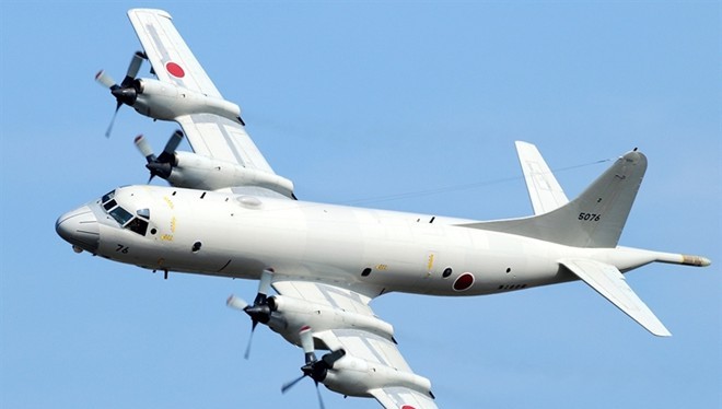 Máy bay tuần tra, săn ngầm P3-C Orion của Nhật Bản. Ảnh: Kyodo