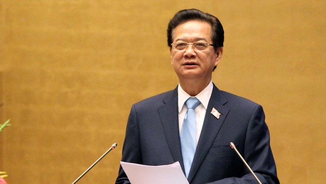 Thủ tướng Nguyễn Tấn Dũng trong một lần trả lời chất vấn trước Quốc hội.