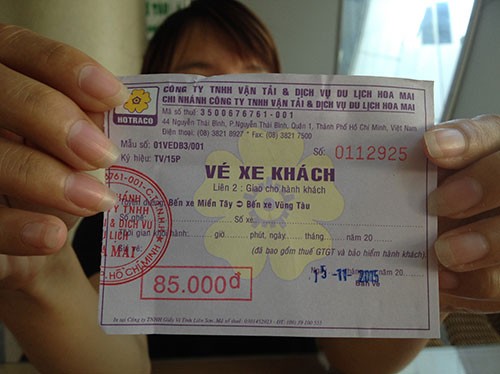 Hãng xe Hoa Mai chỉ xuất vé cho hành khách khi đến địa phận tỉnh Đồng Nai