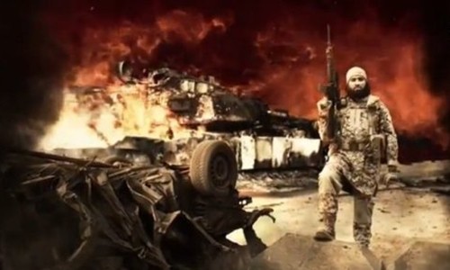 Một hình ảnh trong video Nhà nước Hồi giáo đăng tải ngày 25/11. Ảnh: Huffington Post.