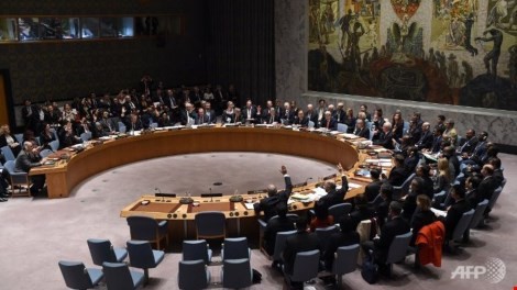 Hội đồng Bảo an Liên Hiệp Quốc họp và thông qua tiến trình hòa bình cho Syria hôm 18-12 (Ảnh: AFP) 