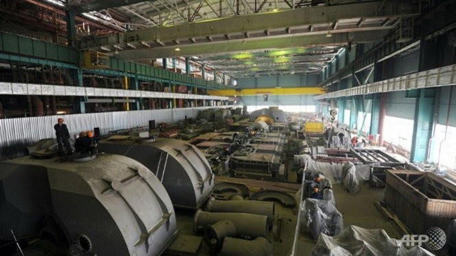 Một lò phản ứng xây dựng tại Nhà máy Năng lượng hạt nhân Kalinin, Nga - Ảnh: AFP