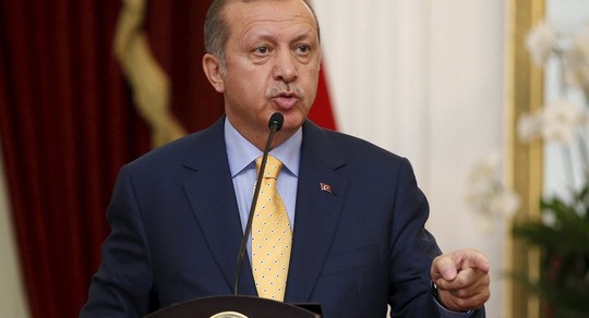 Tổng thống Thổ Nhĩ Kỳ Recep Tayyip Erdogan nói nước này không tham gia trung tâm thông tin do bốn nước: Iraq, Iran, Syria, Nga thành lập. Ảnh: Reuters