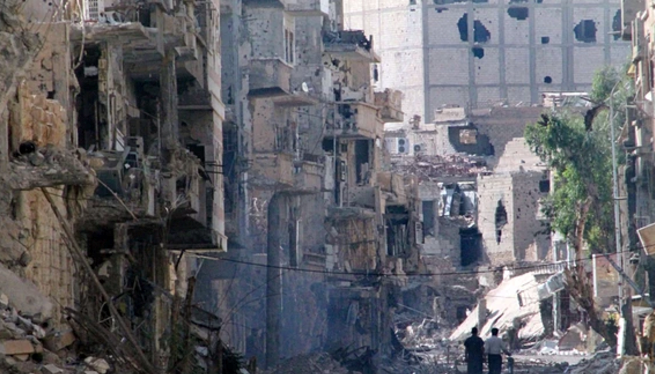 Cảnh hoang tàn ở thành phố Deir Ez-zor. (Nguồn: AFP)