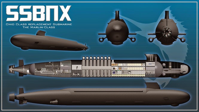 Đồ họa mô phỏng tàu ngầm thế hệ mới thay thế cho lớp Ohio - Ảnh: Viện nghiên cứu Hải quân Mỹ