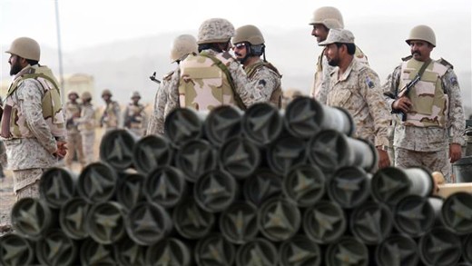Binh sĩ Saudi Arabia tại một chốt quân sự giáp biên giới với Yemen. Ảnh: AFP