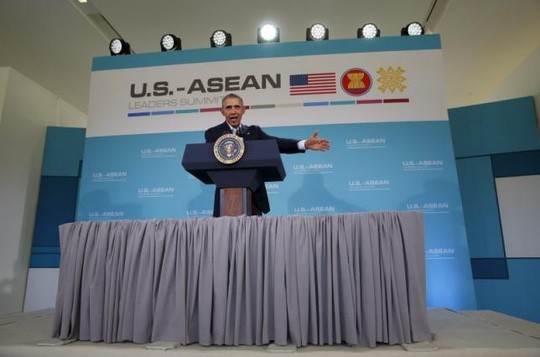 TT Obama nói khi ASEAN cùng lên tiếng rõ ràng và thống nhất thì an ninh, cơ hội và chân giá trị có thể được nâng cao. Ảnh: Reuters