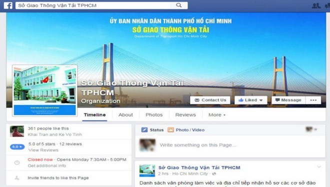 Trang Facebook của Sở GT-VT TP HCM.