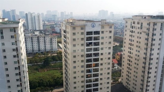 Một dự án chung cư mới mọc lên ở quận ven đô Hà Nội. Ảnh: Hồng Phúc