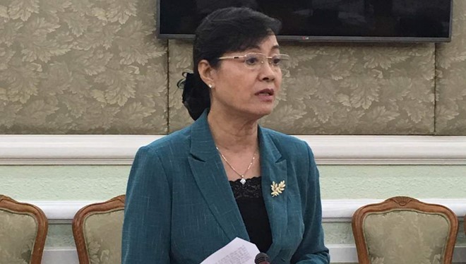 Bà Nguyễn Thị Quyết Tâm – Chủ tịch Ủy ban bầu cử TP HCM phát biểu tại buổi họp. Ảnh: Tá Lâm.