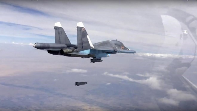 Máy bay Nga tham gia chiến dịch không kích tại Syria. (Nguồn: independent.co.uk)