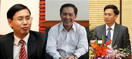Từ trái qua phải là các ông Nguyễn Văn Tứ - tân Giám đốc Sở KH-ĐT; ông Lê Vinh – tân Giám đốc Sở QH-KT; ông Hà Minh Hải – tân Giám đốc Sở Tài chính