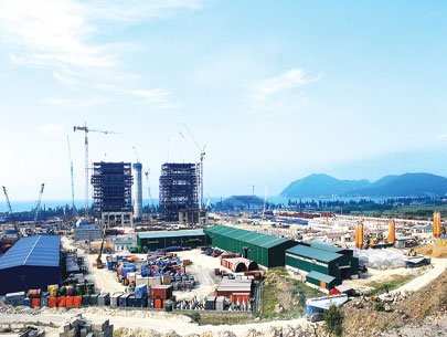 Công trường xây dựng nhà máy nhiệt điện tại khu liên hợp gang thép của tập đoàn Formosa ở Hà Tĩnh. Ảnh: Kinh tế Sài Gòn