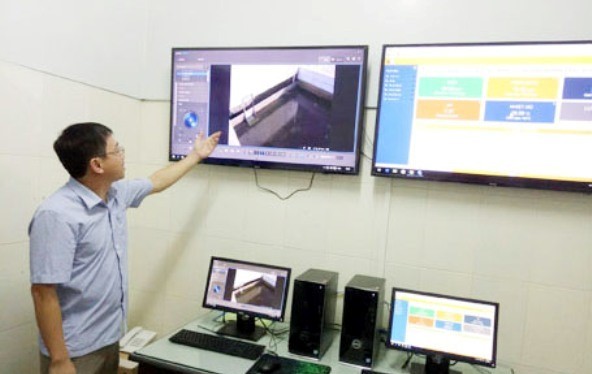 Trung tâm quan trắc tự động giám sát việc xả thải của Formosa. Ảnh: CTV.
