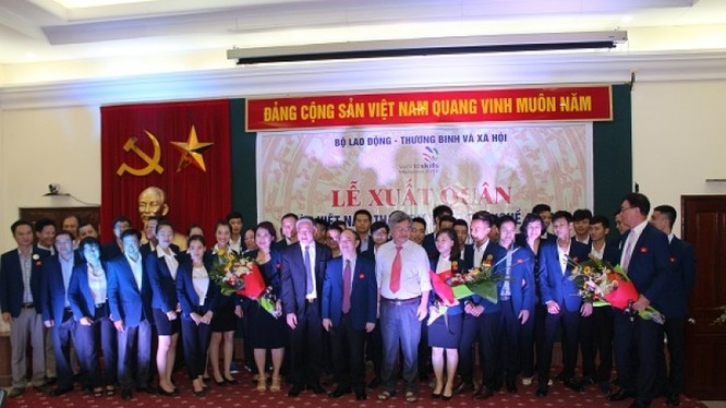 Đoàn Việt Nam tham dự kỳ thi tay nghề ASEAN lần thứ 11. Ảnh: LĐTĐ