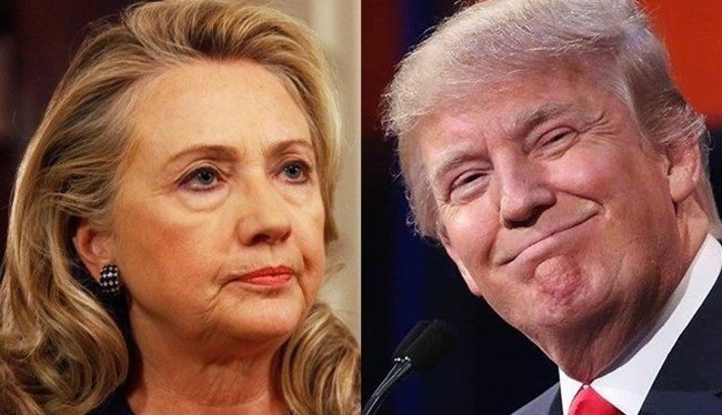 Hai ứng viên Hillary Clinton và Donald Trump.