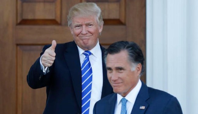 Ngày 19/11/2016, Tổng thống đắc cử Donald Trump gặp ông Willard Mitt Romney, ứng cử viên Tổng thống Mỹ Đảng Cộng hòa năm 2012.