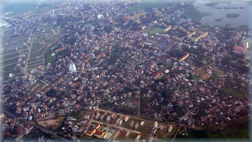Thành phố Phúc Yên nhìn từ máy bay. Ảnh: VGP