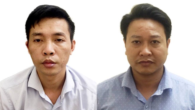 Hai bị can Đỗ Mạnh Tuấn (trái) và Nguyễn Khắc Tuấn. Ảnh: Bộ Công an. 