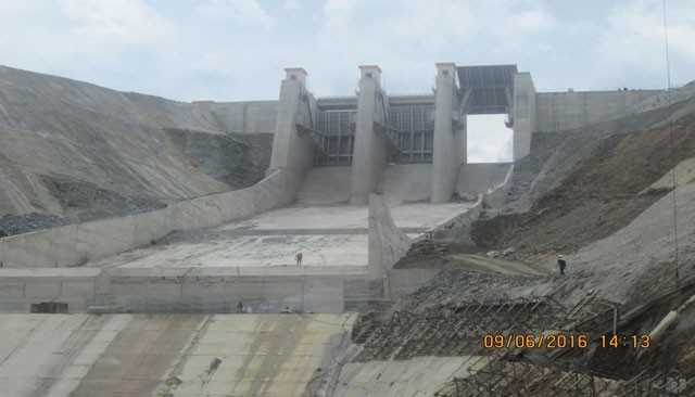 Thủy điện Sông Bung 2 trong giai đoạn xây dựng