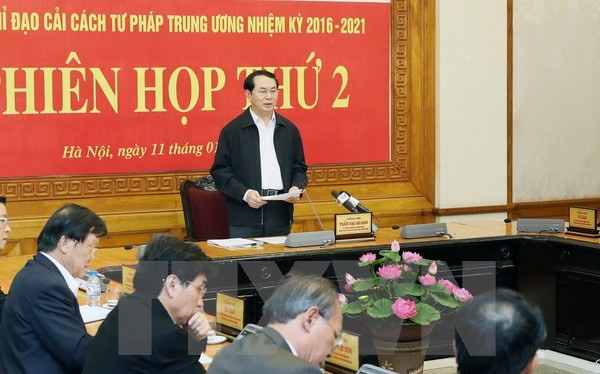 Chủ tịch nước Trần Đại Quang phát biểu kết luận phiên họp. Ảnh: TTXVN