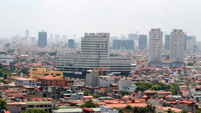 Đô thị Hà Nội manh mún, lộn xộn nhìn từ trên cao.