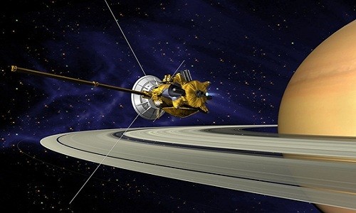 Tàu vũ trụ Cassini nghiên cứu sao Thổ. Ảnh: NASA.