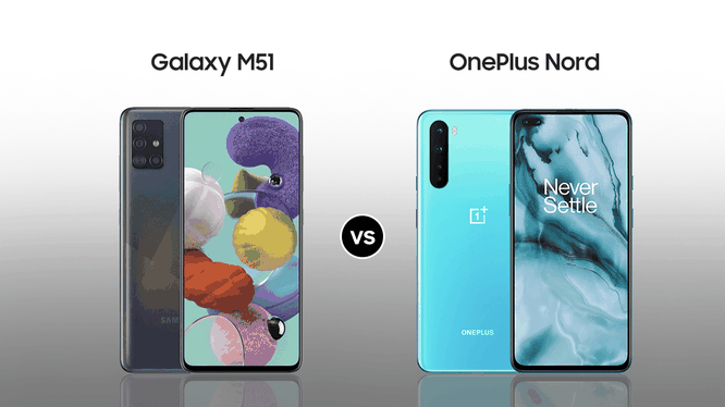 Samsung Galaxy M51 vs OnePlus Nord 5G (Ảnh: Smart Prix)