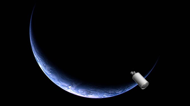 Hình ảnh minh họa một bộ đẩy phụ tên lửa gần Trái Đất (ẢNh: SYFY)