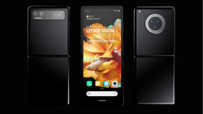 Chiếc điện thoại của Xiaomi được cho là sẽ cạnh tranh với Samsung Galaxy Z Flip (Ảnh: Phone Arena)
