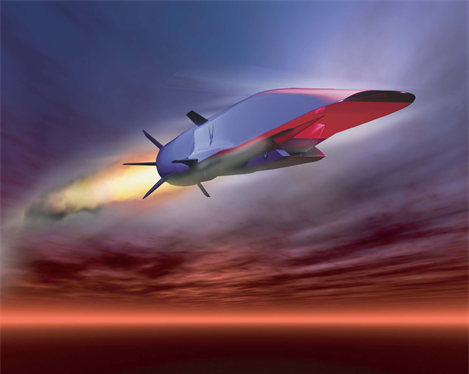 Hình ảnh mô phỏng Tên lửa hành trình siêu thanh X-51A WaveRider của Mỹ