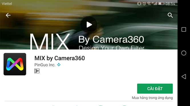 Đầu tiên bạn cần tải về và cài đặt ứng dụng MIX by 360 từ kho ứng dụng.