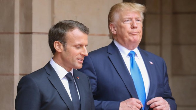 Tổng thống Mỹ Donald Trump và Tổng thống Pháp Emmanuel Macron. Ảnh: Reuters