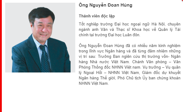 Ông Nguyễn Đoan Hùng từng là Thành viên HĐQT độc lập của Techcombank (Nguồn: TCB)