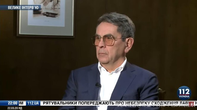 Bộ trưởng Y tế Ukraine Yemets trong chương trình truyền hình với phát ngôn gây sốc (Ảnh: Guancha).