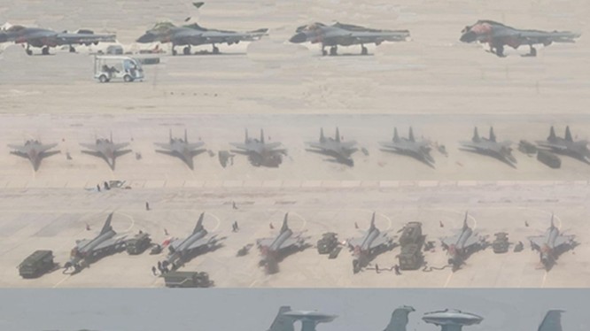 Trung Quốc đưa nhiều máy bay quân sự tới căn cứ không quân tuyến trước cách khu vực tranh chấp chỉ 200km (Ảnh: weibo/Đa Chiều).