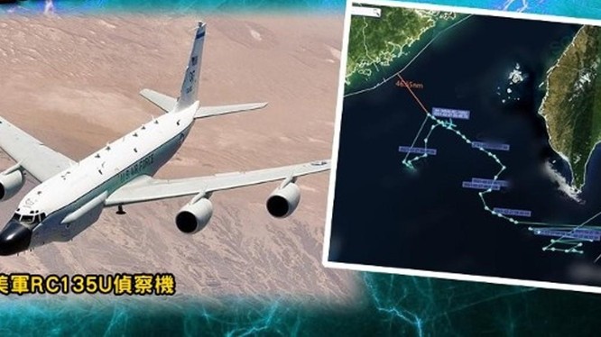 Theo Chương trình Nhận thức Tình hình Chiến lược Biển Đông (SCSPI) của Trung Quốc, ngày 27/2, Không quân Mỹ cho máy bay trinh sát chiến lược RC-135U vào gần bờ biển tỉnh Quảng Đông (Ảnh: Đông Phương).