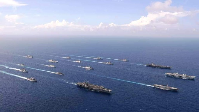  Ít nhất 17 tàu mặt nước của Hải quân 6 nước tiến hành diễn tập ở vùng biển gần Đài Loan (Ảnh: Guancha).