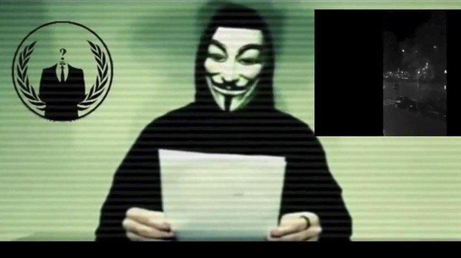 Nhóm tin tặc quốc tế nổi tiếng Anonymous chính thức tuyên bố phát động chiến tranh mạng chống Nga (Ảnh: Hk01).