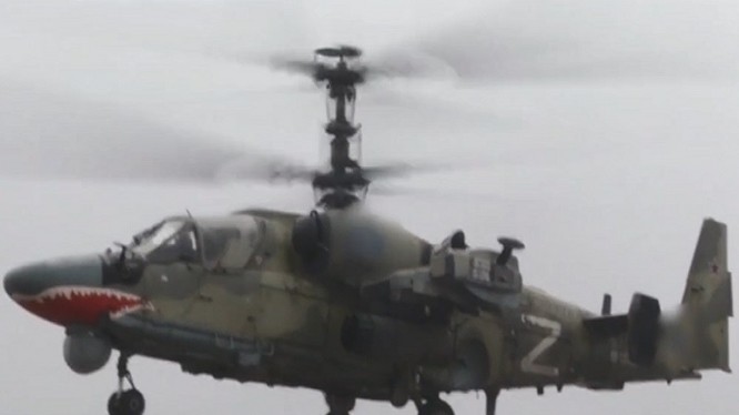 Trực thăng tấn công Ka-52 Nga. Ảnh minh họa từ video Channel One của Nga. 