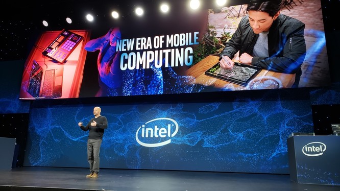 Intel giới thiệu dòng vi xử lý Ice Lake tại CES 2019. Ảnh: TechTimes.