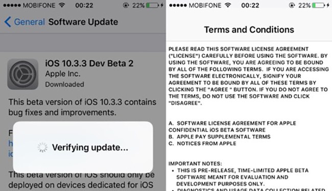 Apple vừa chính thức tung ra bản cập nhật iOS 10.3.3 Beta 2 nhằm cải thiện hiệu suất thiết bị và sửa các lỗi còn tồn đọng trước đó.