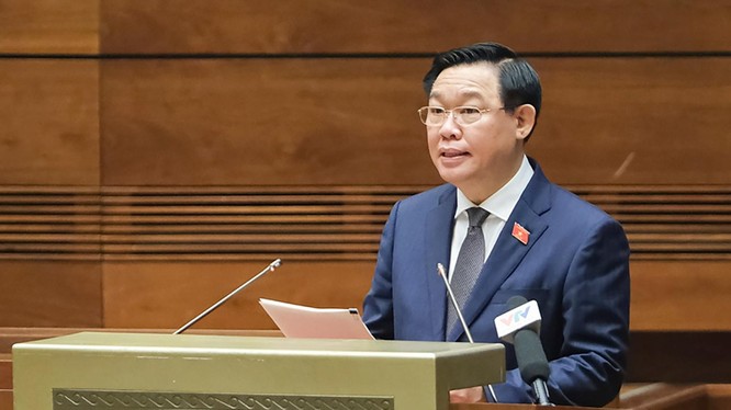 Chủ tịch Quốc hội Vương Đình Huệ phát biểu tại hội nghị (ảnh Lê Bảo/SKDS)