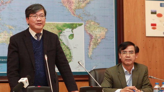 Ông Phạm Ngọc Minh – Tổng giám đốc Vietnam Airlines (VNA) tại buổi trao đổi với báo chí chiều 12-1