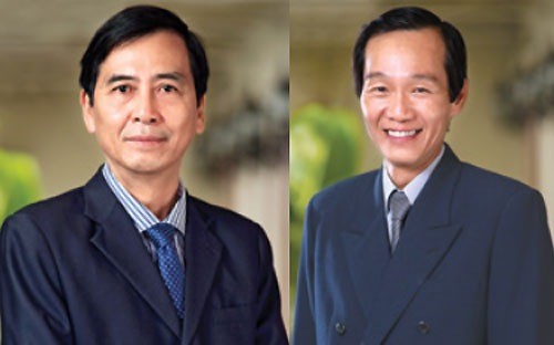 Ông Trần Quốc Hải thay ông Nguyễn Phước Minh (trái) làm Chủ tịch Hội đồng Quản trị Saigonbank.