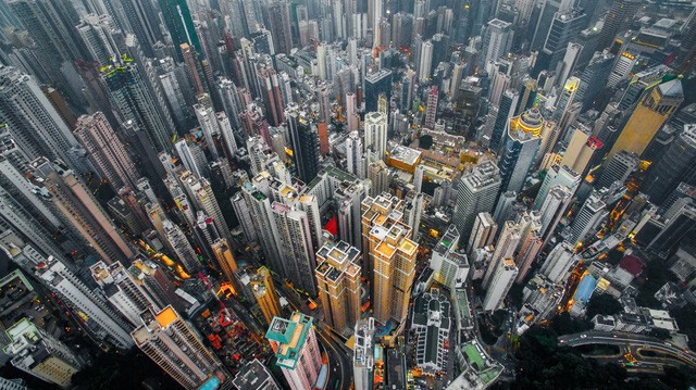 Hong Kong chật kít nhà cao tầng qua góc nhìn Flycam