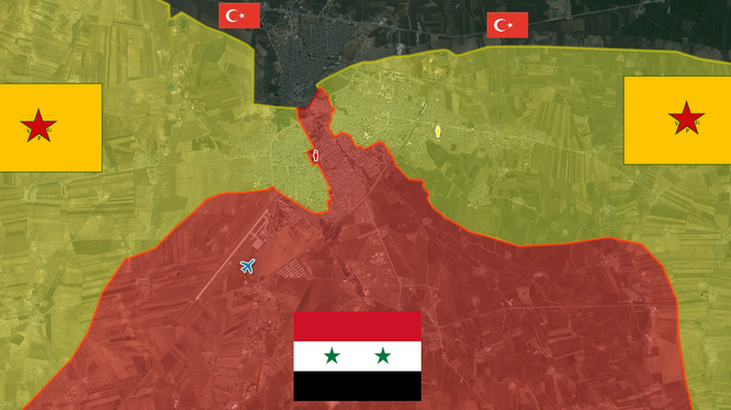 Bản đồ Qamishli, phân bổ lực lượng Syria - Kurd đến 01.05.2016 2016