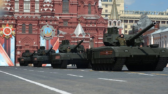 Phần diễu binh của đội hình xe tăng Armata