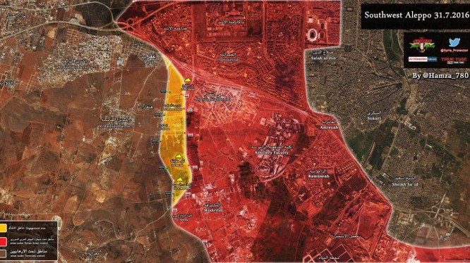 Bản đồ chiến sự thành phố Aleppo ngày 01.08.2016